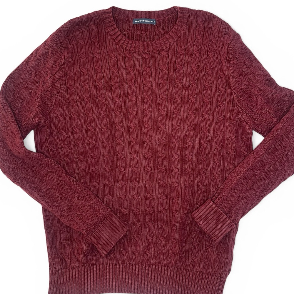 Brandy Melville Martha  Cotton Blend Cable Knit Sweater - Picture 3 of 9